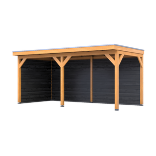 Douglas overkapping, 402 x 578 cm + wanden zwart, Verando, Pure